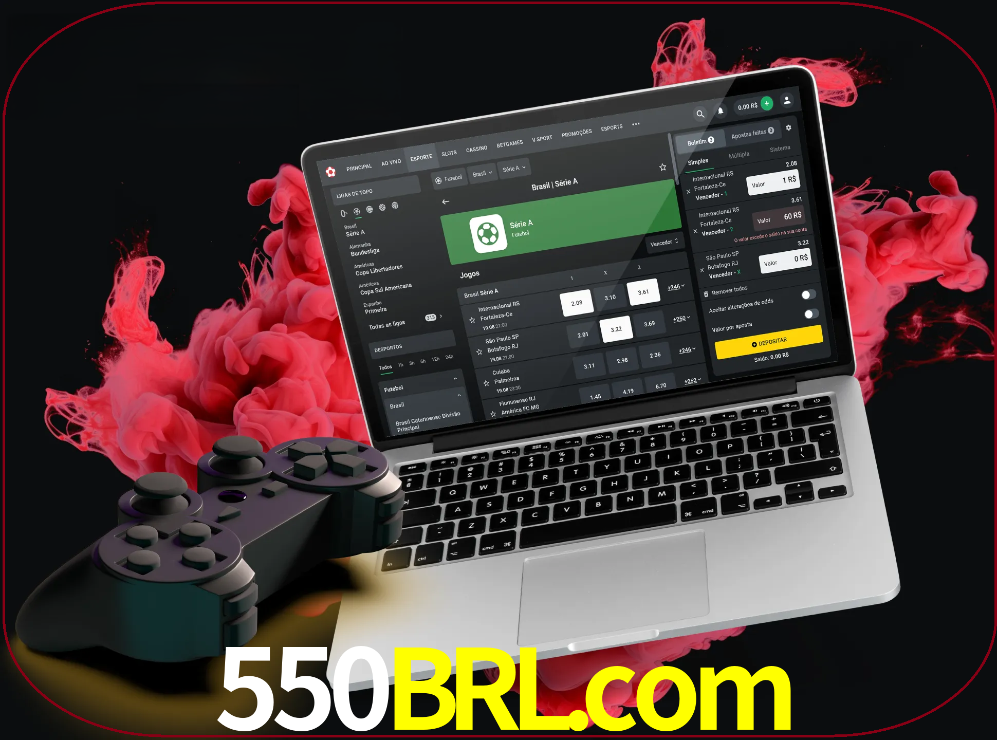 Visite a secção especial de jogos de vídeo em 550brl para descobrir em que jogos pode apostar e ganhar muito dinheiro.